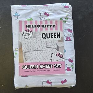 Hello Kitty Queen Sheet Set - White and Pink Brand New